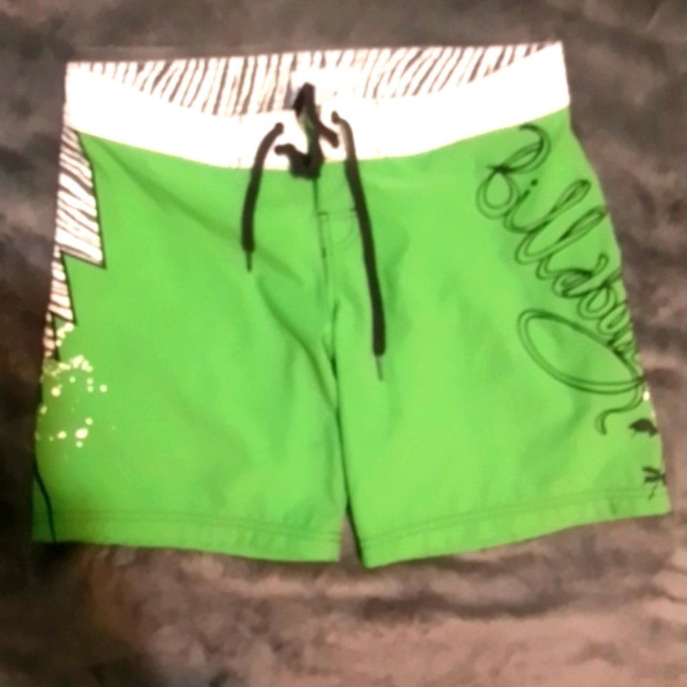 Green and black Billabong beach shorts